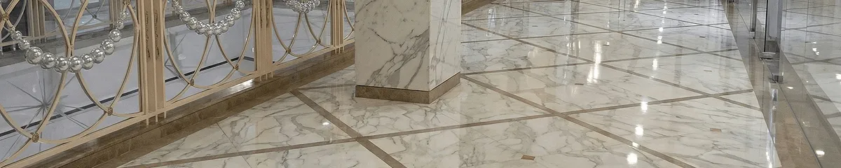 Beautiful marble floor professionally installed in Marietta, GA